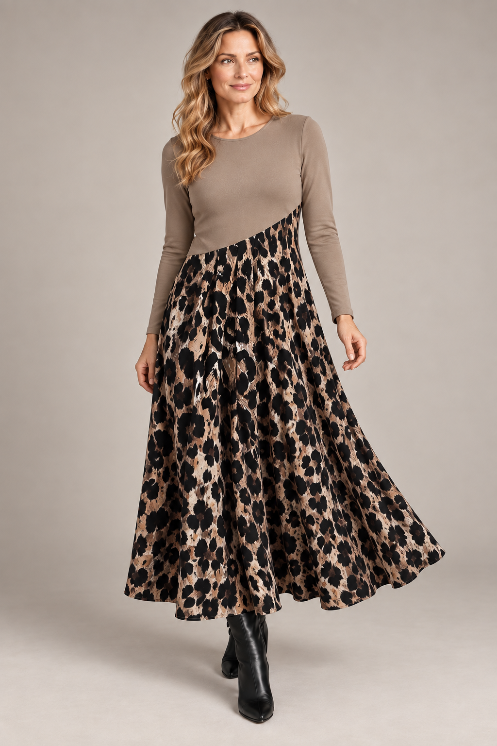 Leona | Midi šaty s leopardím vzorom