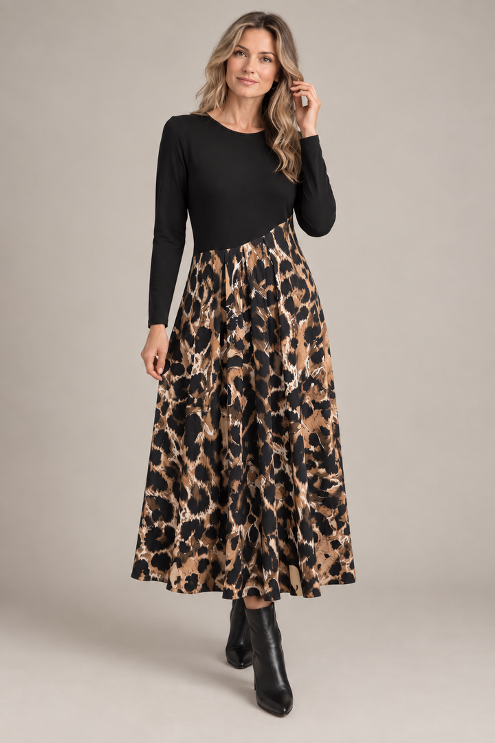 Leona | Midi šaty s leopardím vzorom